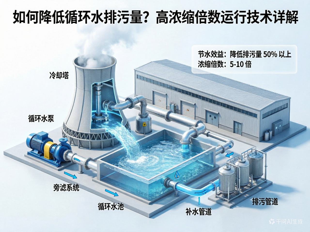 如何降低循环水排污量？高浓缩倍数运行技术详解