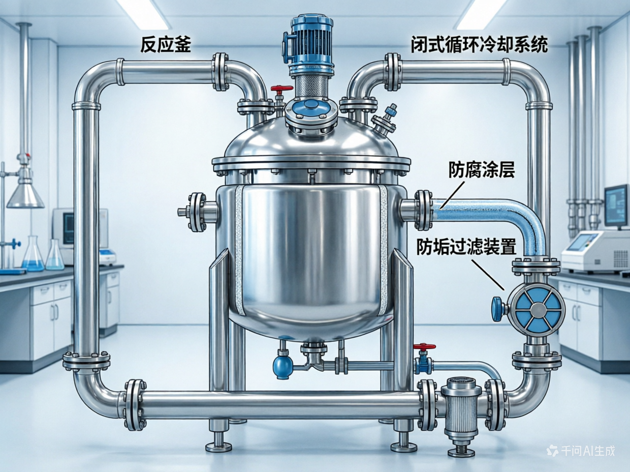 精细化工反应釜冷却用水:闭式循环系统的防腐与防垢