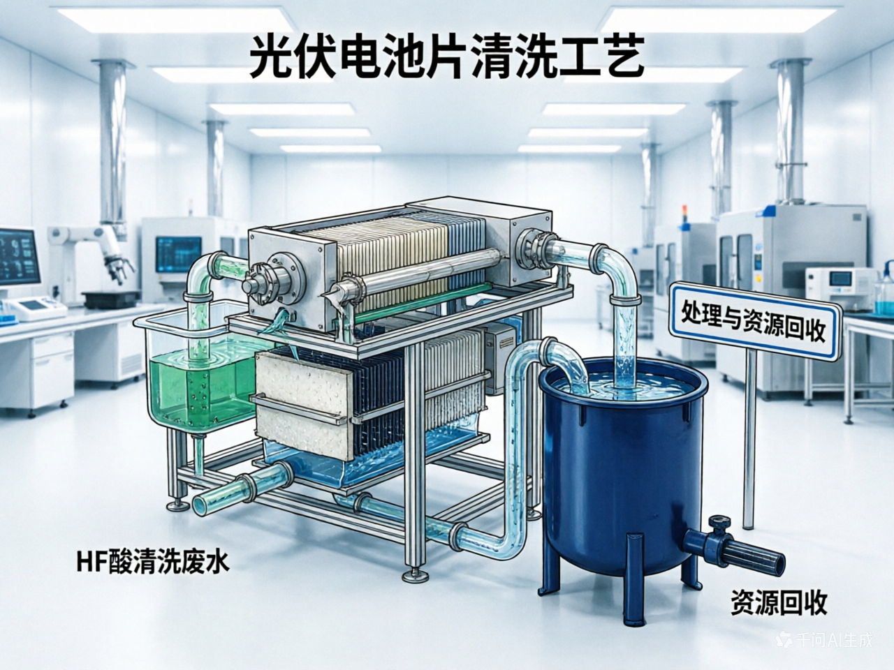 光伏电池片清洗工艺：HF酸清洗废水的处理与资源回收