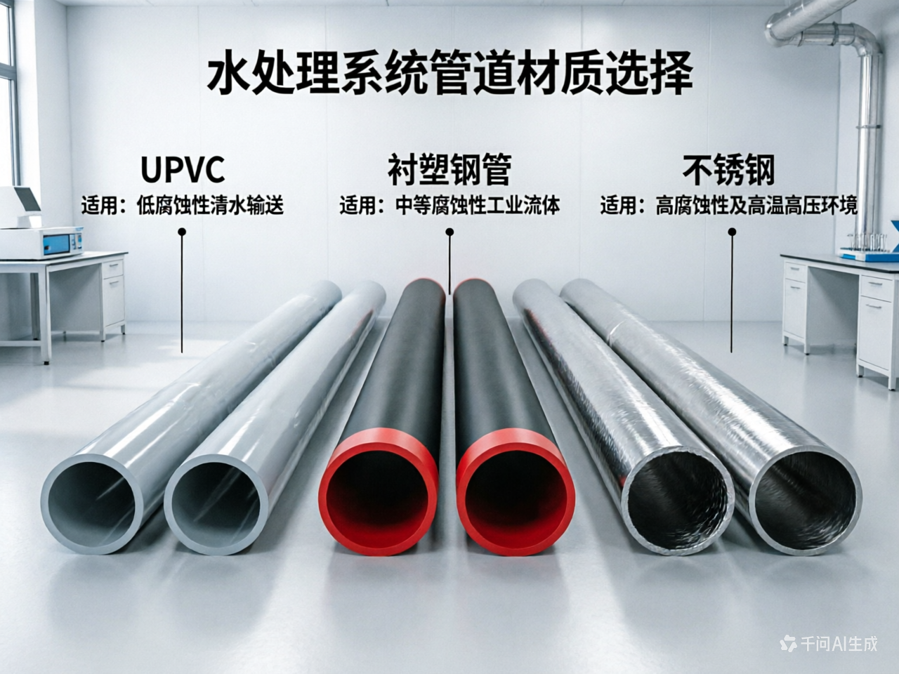 水处理系统管道材质选择：UPVC、衬塑钢管与不锈钢的适用场景