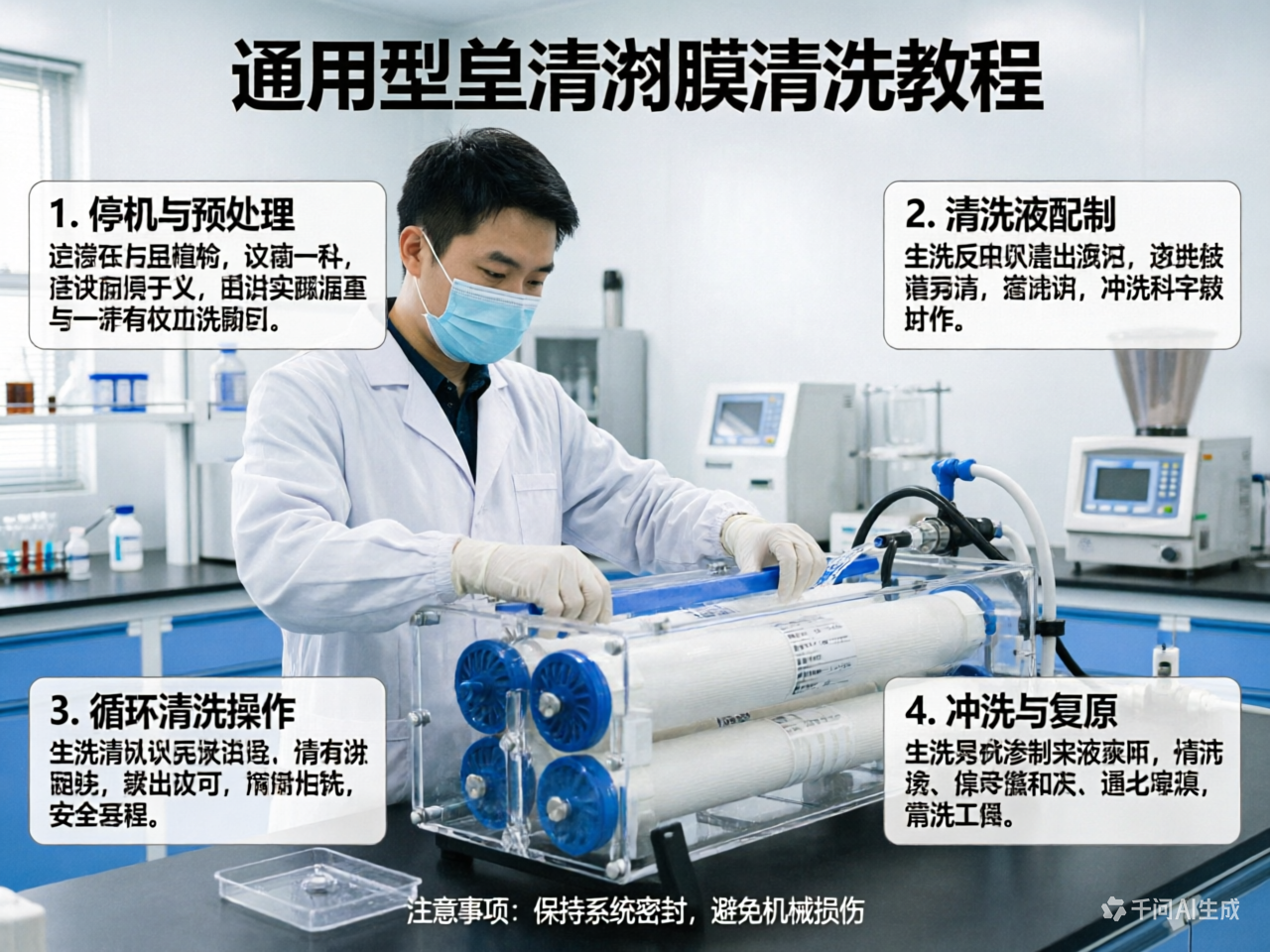 通用型反渗透膜清洗教程：酸碱清洗步骤与注意事项